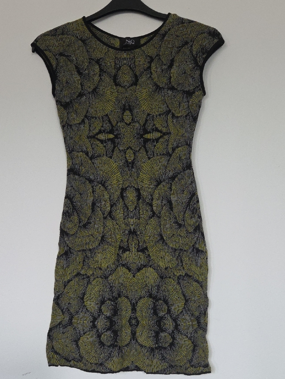 Cap-Sleeve Midi Dress in Olive and Black by NVQ